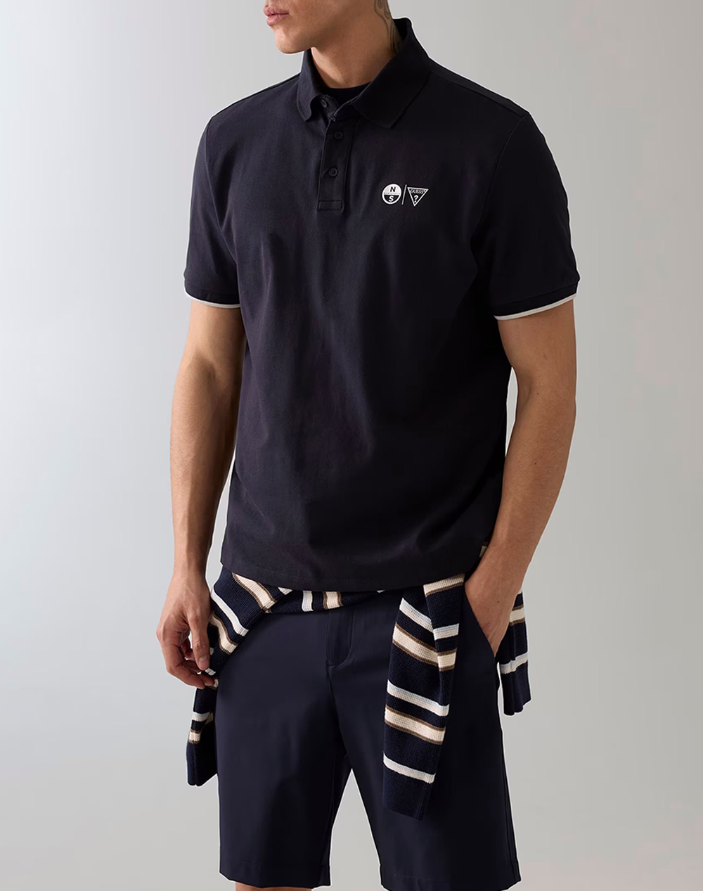 Guess Guessxns Ss Mini Logo Polo Μπλουζα Ανδρικο Ανδρας Ρουχα Μπλουζες Polo Darkblue Βαμβακιμε Ελασταν M6Gp47K3323 G7V2