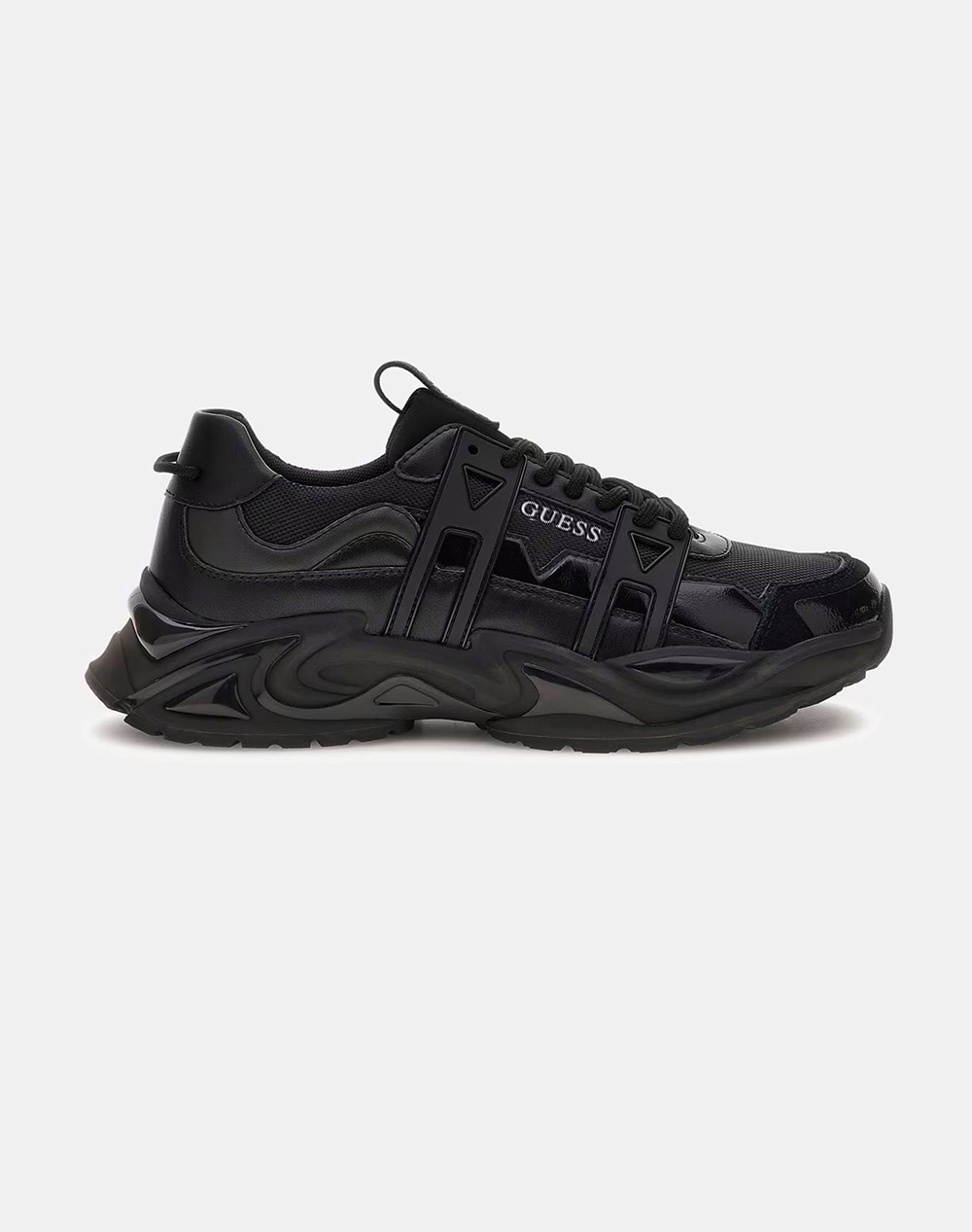 Guess Bellu Παπουτσι Ανδρικο Ανδρας Αθλητικα Παπουτσια Totalblack Δερμασυνθετικο Fmfunoell12 Black
