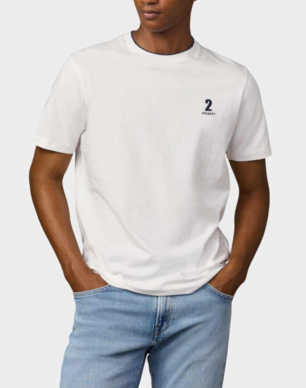 Hackett Numbers Heritage Nbr Tee Μπλουζα Ανδρικο Ανδρας Ρουχα Μπλουζες T Shirt Offwhite Βαμβακι Hm5000093 803 - Koolfly