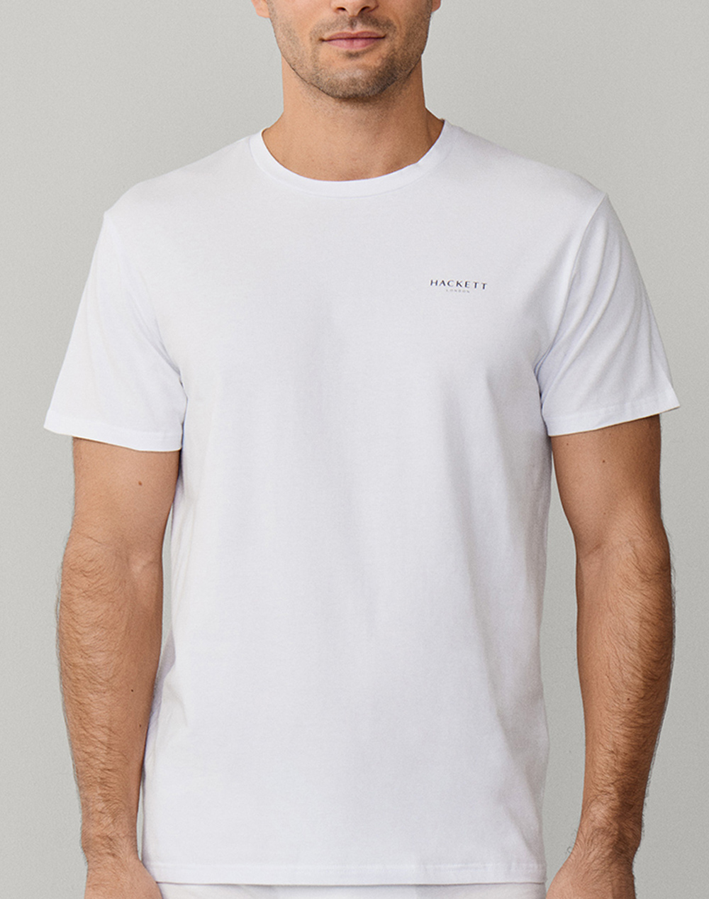 Hackett Loungewear Logo Tshirt Μπλουζα Ανδρικο Ανδρας Ρουχα Μπλουζες T Shirt White Βαμβακι Hmu200038 800