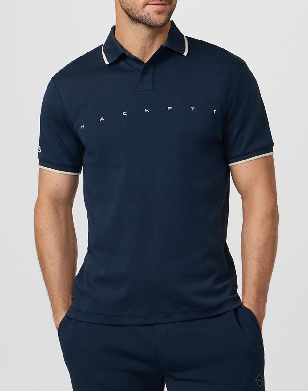 Hackett Drop 1 Hs Essential Polo Μπλουζα Ανδρικο Ανδρας Ρουχα Μπλουζες Polo Navyblue Βαμβακι Hm5600120 595