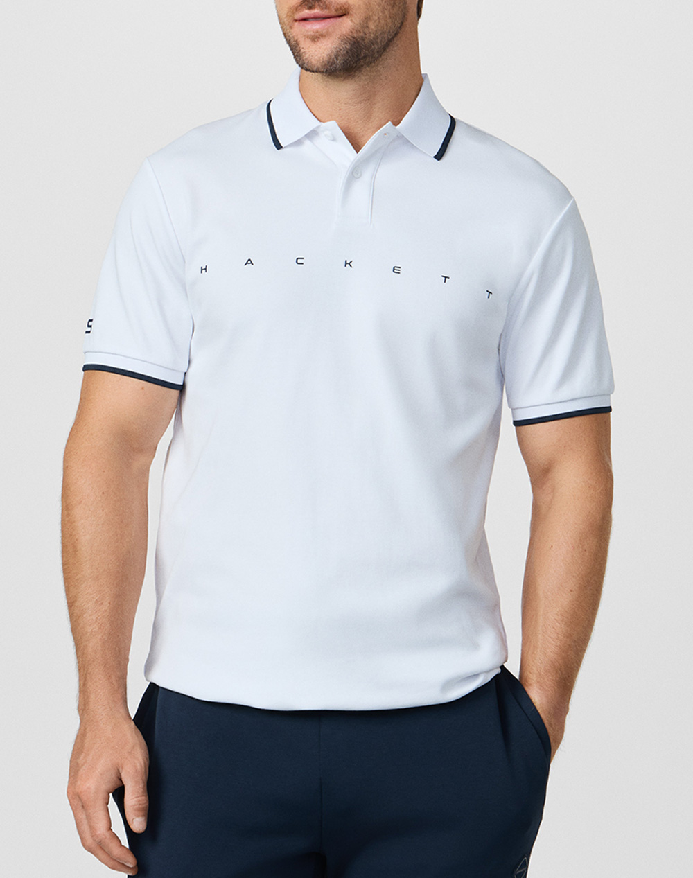 Hackett Drop 1 Hs Essential Polo Μπλουζα Ανδρικο Ανδρας Ρουχα Μπλουζες Polo White Βαμβακι Hm5600120 802
