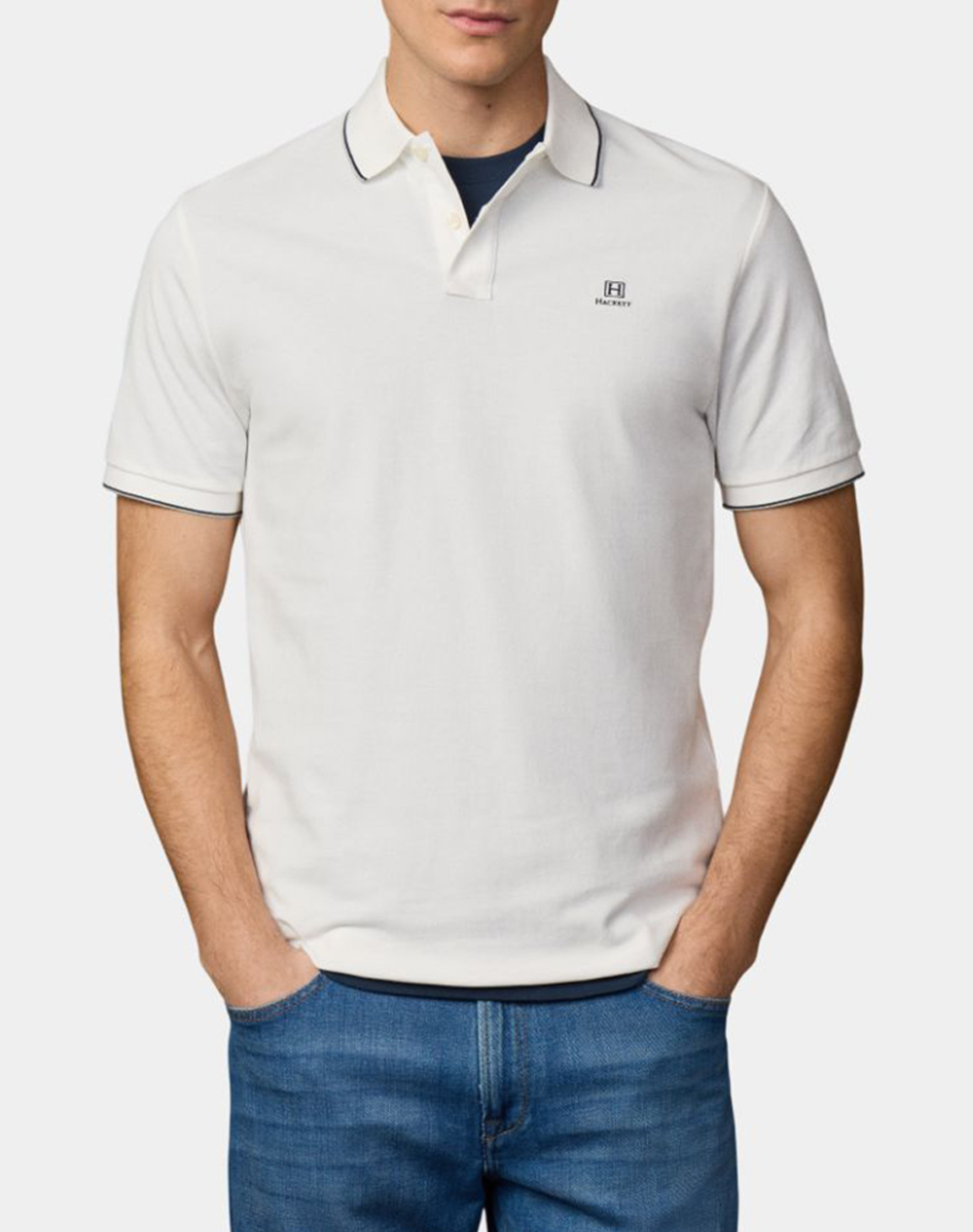 Hackett Heritage H Heritage H Tipped Polo Μπλουζα Ανδρικο Ανδρας Ρουχα Μπλουζες Polo Offwhite Βαμβακι Hm5600136 803