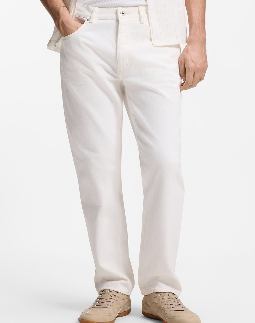 Hugo Jonah 10278658 01 Ανδρας Ρουχα Παντελονια Jeans Offwhite Βαμβακι 50555972 103