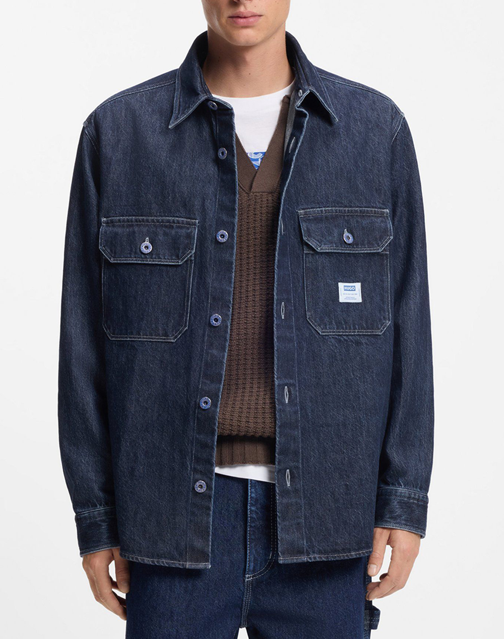 Hugo Ebolt 10276905 01 Ανδρας Ρουχα Πουκαμισα Denimdarkblue Βαμβακι 50556349 403 - Koolfly