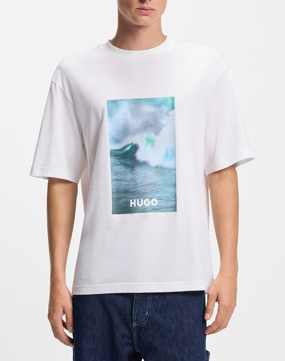 Hugo Nalotrix 10258299 01 Ανδρας Ρουχα Μπλουζες T Shirt White Βαμβακι 50554349 100 - Koolfly