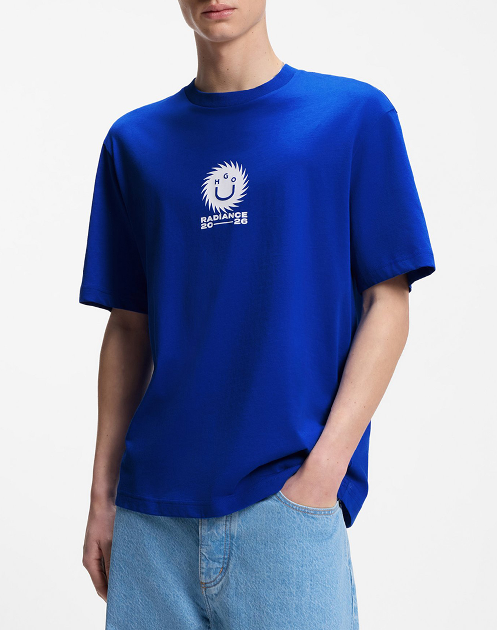 Hugo Nunarix 10258299 01 Ανδρας Ρουχα Μπλουζες T Shirt Blue Βαμβακι 50560047 493