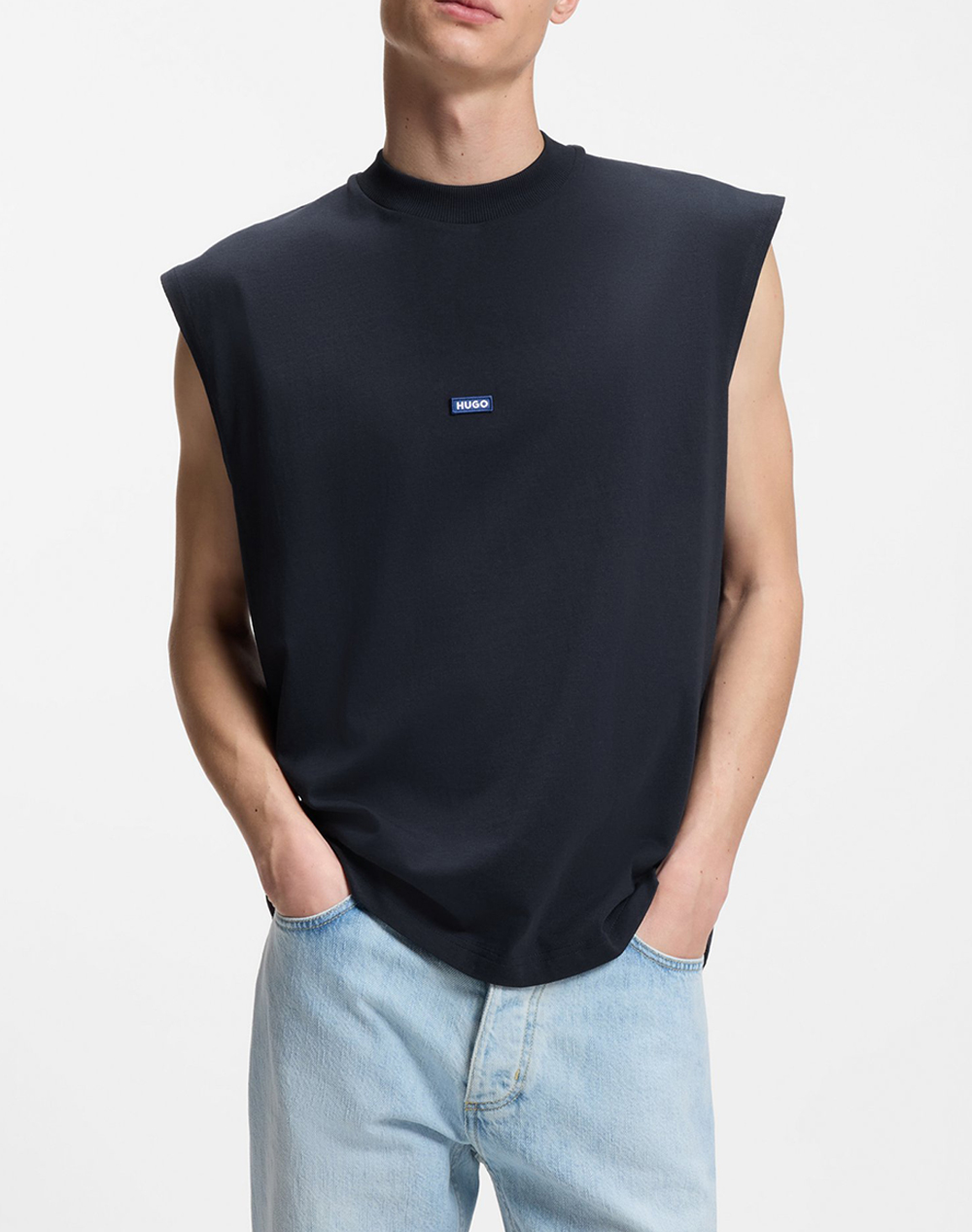 Hugo Navertz 10257318 01 Ανδρας Ρουχα Μπλουζες T Shirt Darkblue Βαμβακι 50509773 405