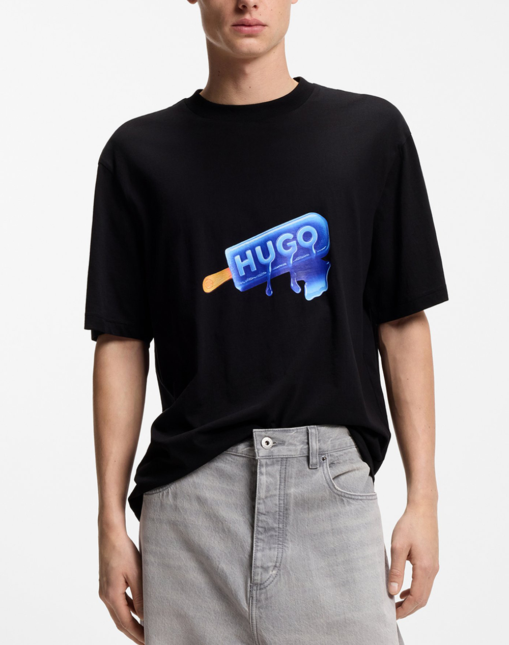 Hugo Noglasy 10258299 01 Ανδρας Ρουχα Μπλουζες T Shirt Black Βαμβακι 50560049 001