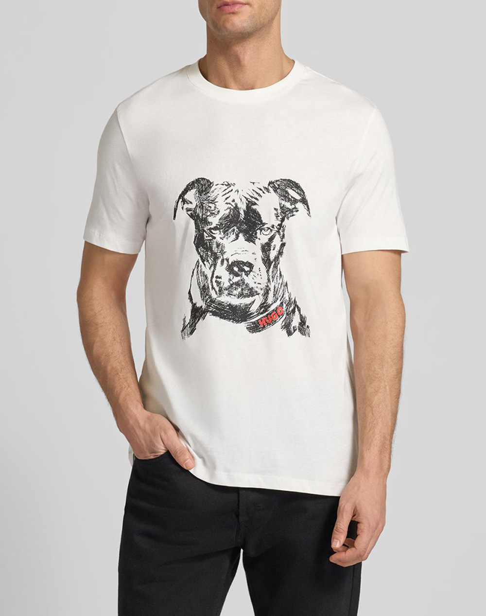 Hugo Dubrox 10258299 01 Ανδρας Ρουχα Μπλουζες T Shirt White Βαμβακι 50553779 102 - Koolfly