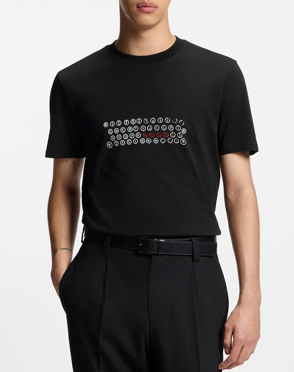 Hugo Deyss 10272987 01 Ανδρας Ρουχα Μπλουζες T Shirt Black Βαμβακι 50553755 001