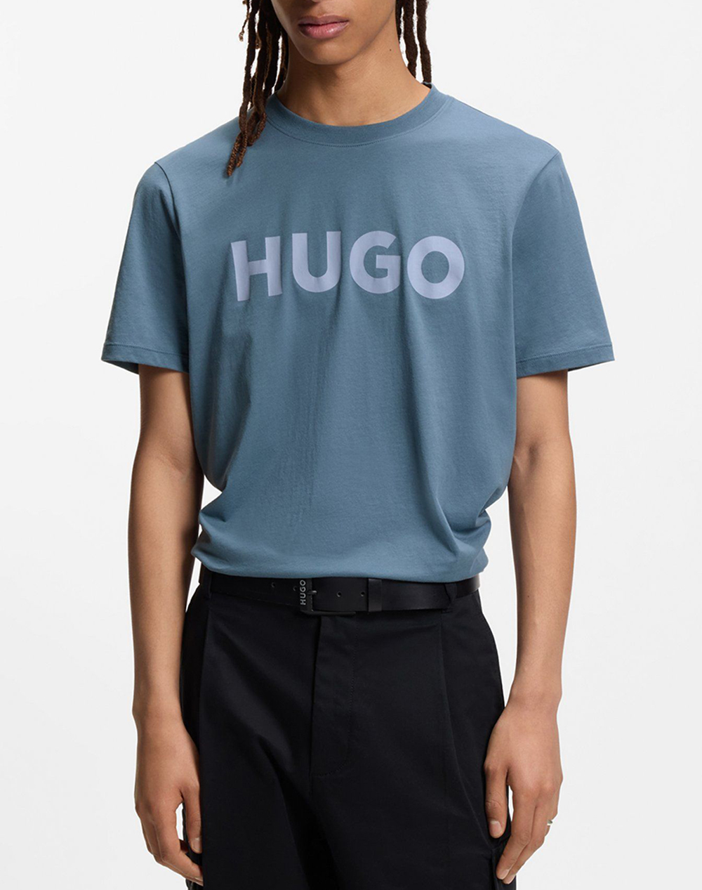 Hugo Dulivio 10229761 01 Ανδρας Ρουχα Μπλουζες T Shirt Cyan Βαμβακι 50467556 496 496