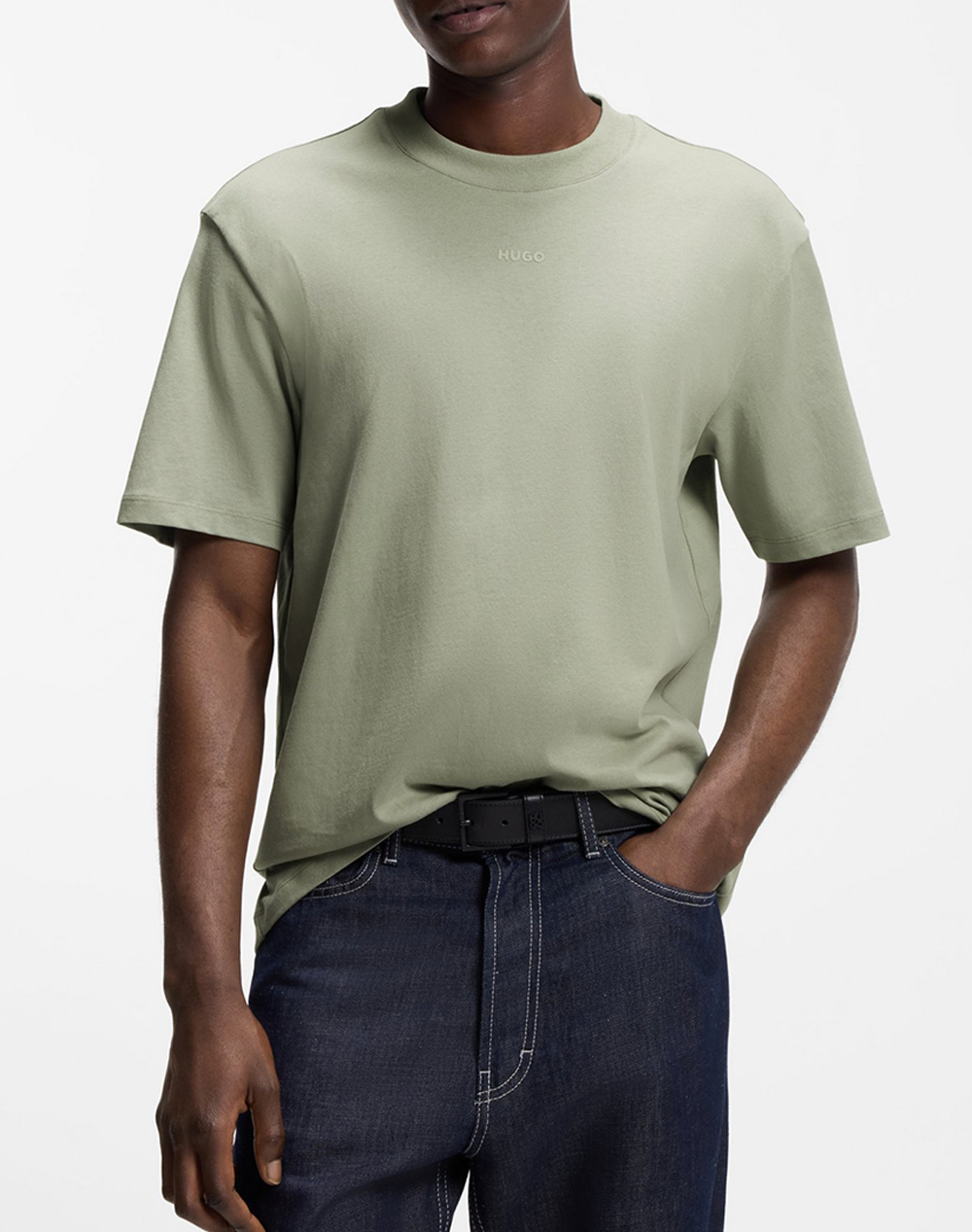 Hugo Dapolino 10248326 01 Ανδρας Ρουχα Μπλουζες T Shirt Lightgreen Βαμβακι 50488330 337 337