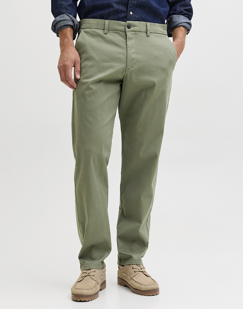 Jack&Jones Jpstkane Dylan Chino Ανδρας Ρουχα Παντελονια Chinos Khaki Βαμβακιμε Ελασταν 12288462 Deep Lichen Green
