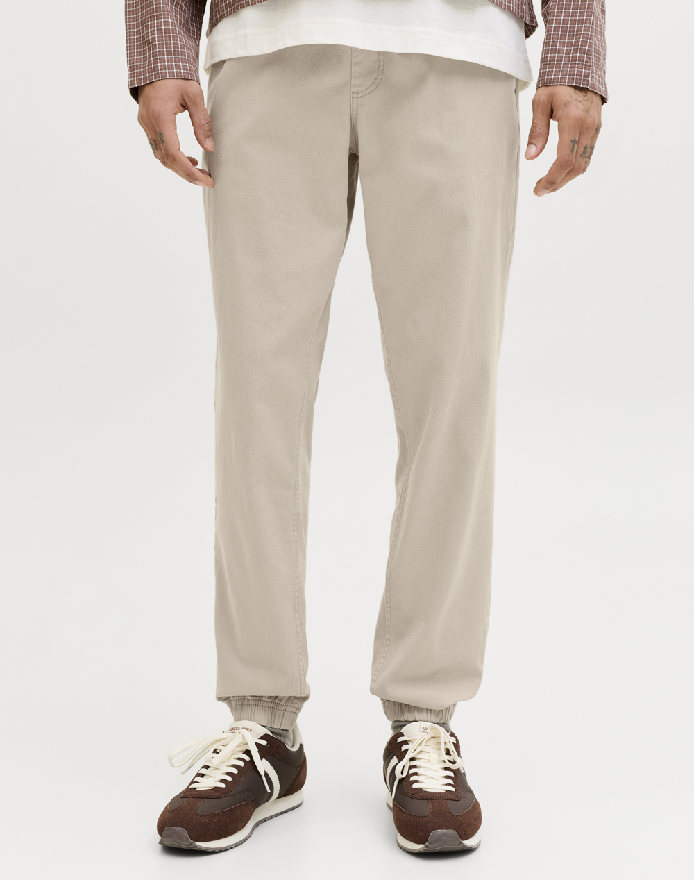 Jack&Jones Jpstgordon Dylan Jogger Ανδρας Ρουχα Παντελονια Παντελονια Φορμας Cream Βαμβακι,Με Ελασταν 12288471 String - Koolfly