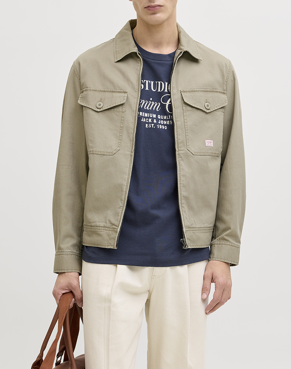 Jack&Jones Jprblujaden Jkt Ανδρας Ρουχα Πανωφορια Μπουφαν Biege Βαμβακι 12291882 Mermaid