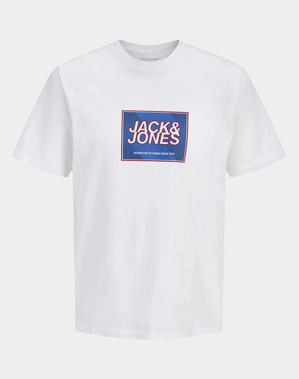 Jack&Jones Jjrain Tee Ss Crew Neck Ανδρας Ρουχα Μπλουζες T Shirt White Βαμβακι 12288097 Bright White