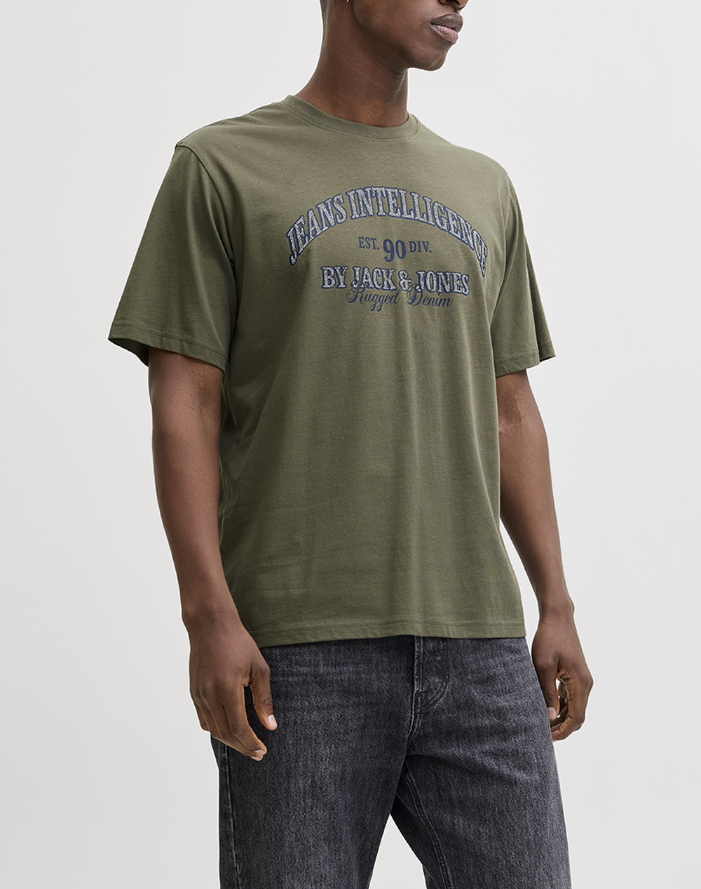 Jack&Jones Jjedenver Graphic Tee Ss O Neck Sn Ανδρας Ρουχα Μπλουζες T Shirt Olive Βαμβακι 12291213 Dusty Olive - Koolfly