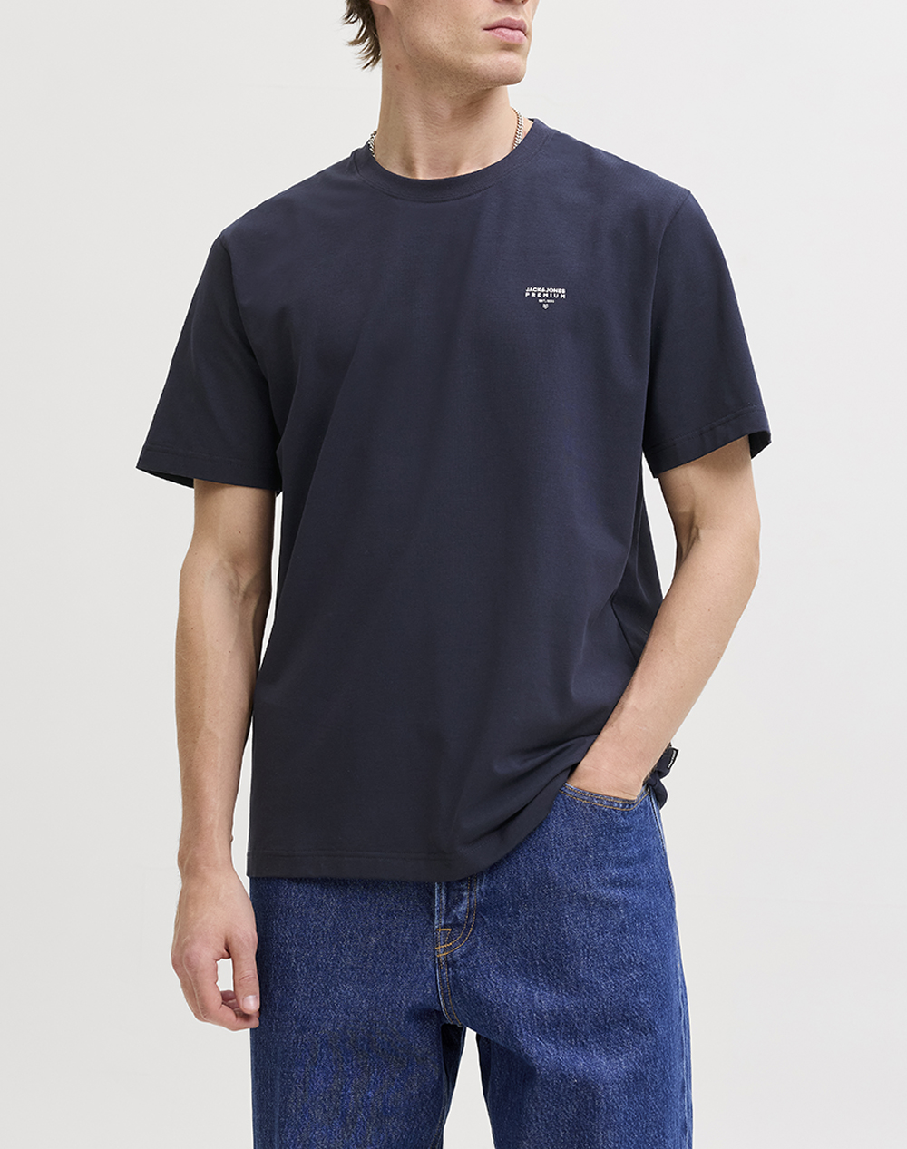 Jack&Jones Jprblatyler Ss Tee Ανδρας Ρουχα Μπλουζες T Shirt Darkblue Βαμβακι,Με Ελασταν 12292383 Night Sky - Koolfly
