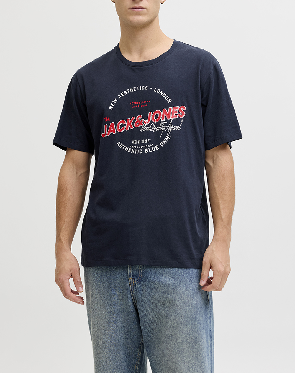 Jack&Jones Jjelogo Tee Ss O Neck 2 Col Ss26 Sn Ανδρας Ρουχα Μπλουζες T Shirt Darkblue Βαμβακι 12288016 Sky Captain