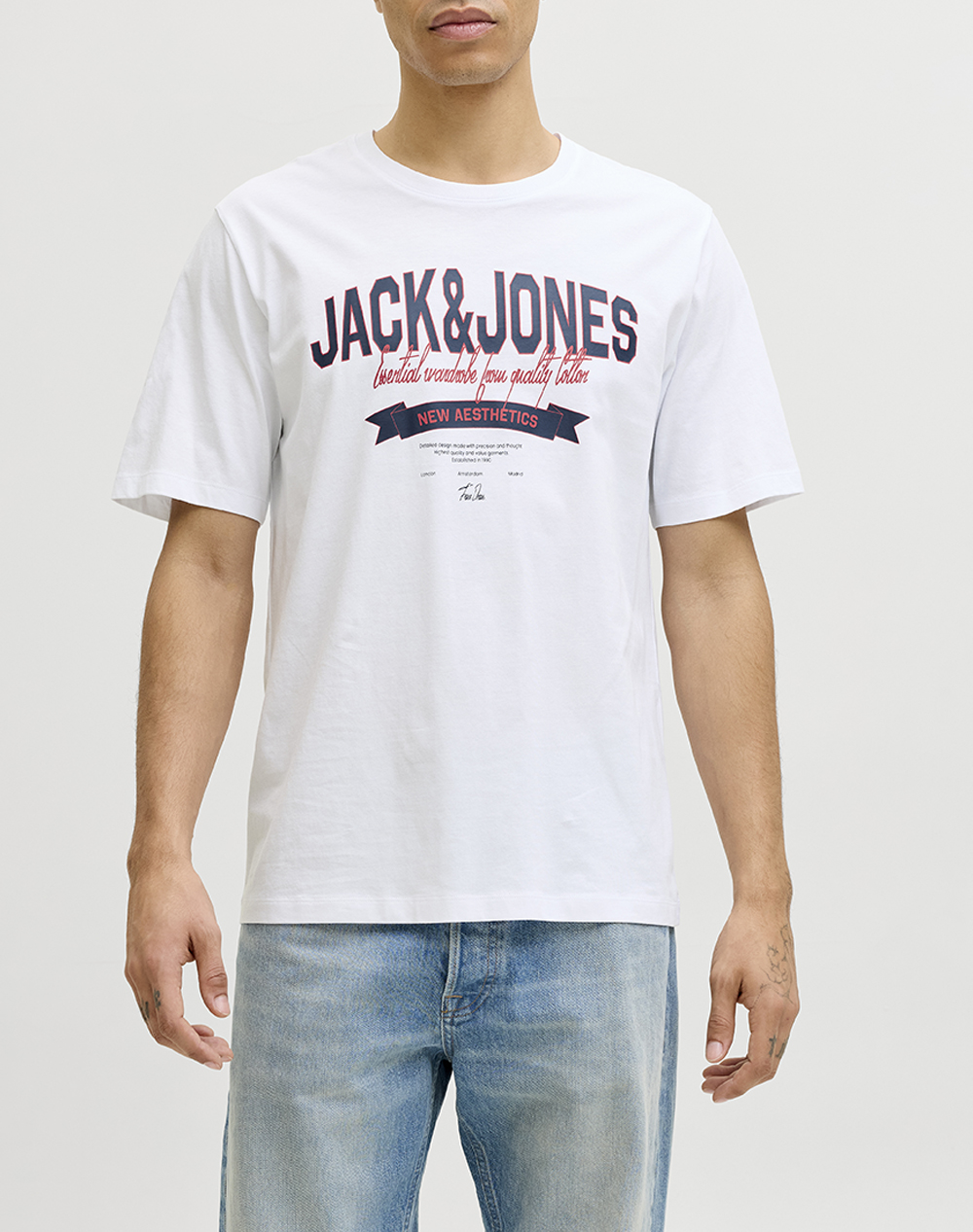 Jack&Jones Jjelogo Tee Ss O Neck 2 Col Ss26 Sn Ανδρας Ρουχα Μπλουζες T Shirt White Βαμβακι 12288016 Bright White