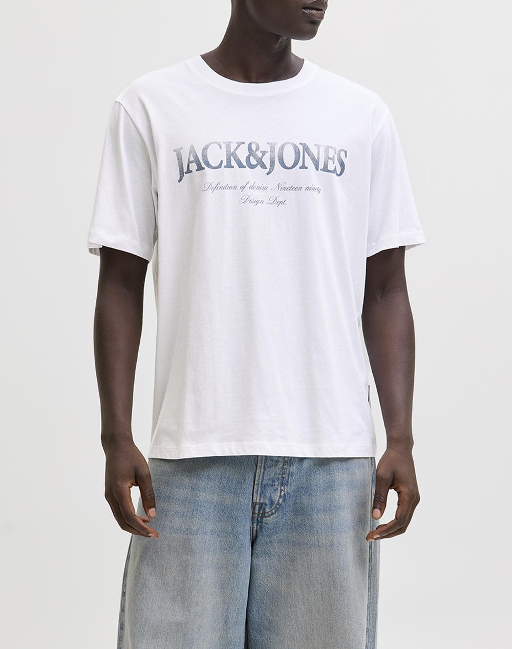 Jack&Jones Jjdevin Daytona Print Tee Ss Crew Ln Ανδρας Ρουχα Μπλουζες T Shirt White Βαμβακι 12290173 Bright White