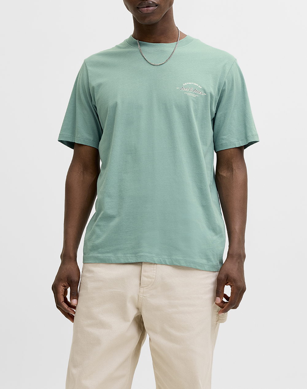 Jack&Jones Jjbrandon Tee Ss Crew Neck Ανδρας Ρουχα Μπλουζες T Shirt Ciel Βαμβακι 12288113 Mineral Bluesmall Print