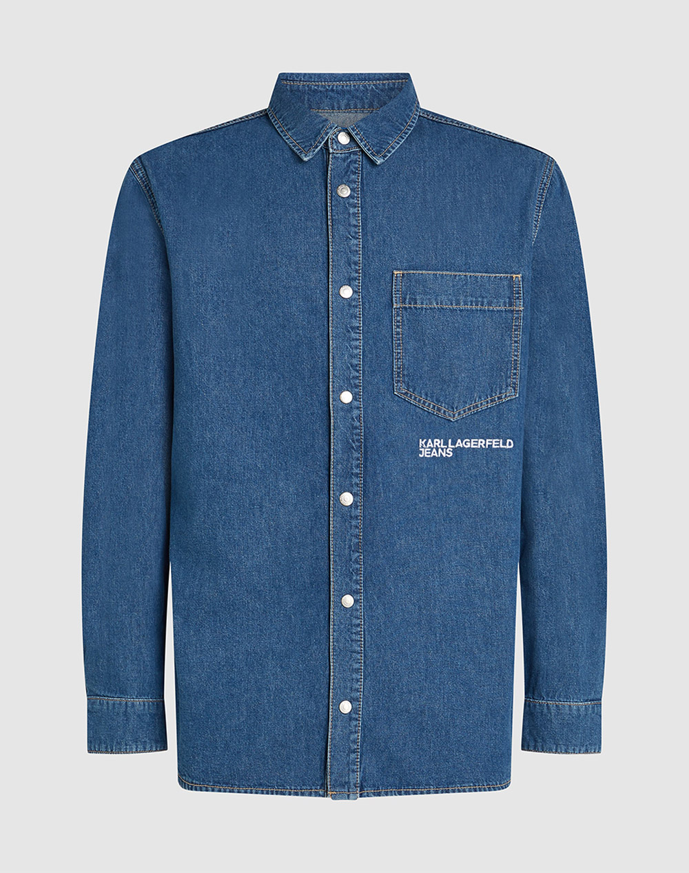 Karl Lagerfeld Jeans Klj Regular Denim Shirt Ανδρας Ρουχα Πουκαμισα Denimblue Βαμβακι A4M16001 1Ex
