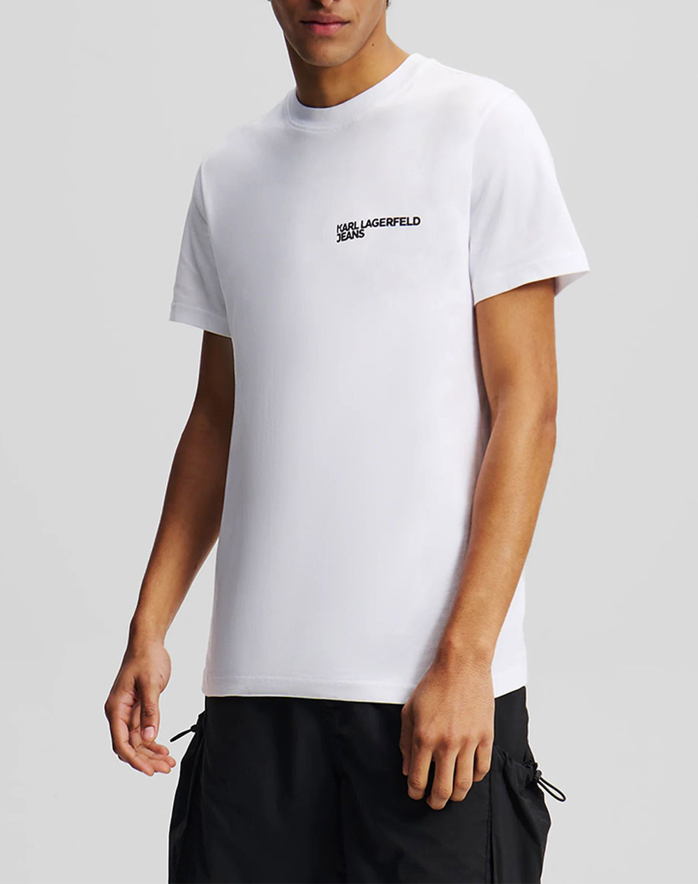 Karl Lagerfeld Jeans Klj Slim Ss Tee Ανδρας Ρουχα Μπλουζες T Shirt White Βαμβακι A1M17003 100