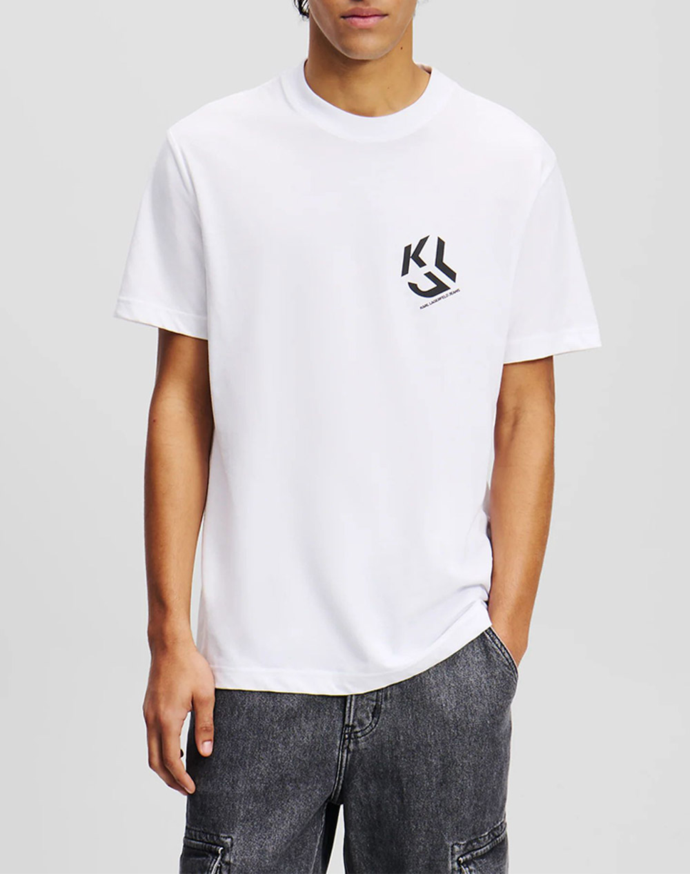 Karl Lagerfeld Jeans Klj Reg Monogram Tee Ανδρας Ρουχα Μπλουζες T Shirt White Βαμβακισυνθετικο A2M17072 100