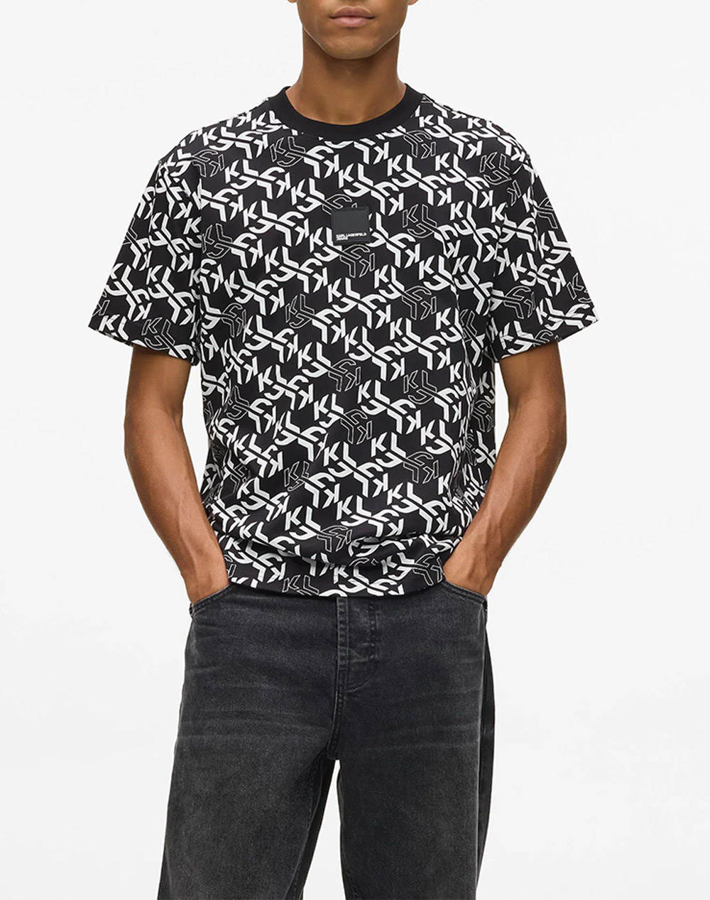 Karl Lagerfeld Jeans Klj Reg Ss Monogram Aop Tee Ανδρας Ρουχα Μπλουζες T Shirt Mixed Βαμβακι B1m17070 1Cy - Koolfly