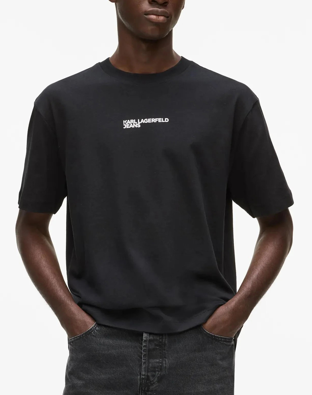 Karl Lagerfeld Jeans Klj Reg Back Frame Tee Ανδρας Ρουχα Μπλουζες T Shirt Black Βαμβακι B2m17090 999 - Koolfly