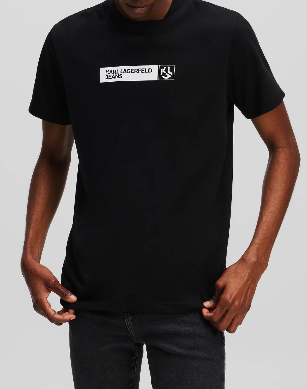 Karl Lagerfeld Jeans Klj Slim Graphic Tee Ανδρας Ρουχα Μπλουζες T Shirt Black Βαμβακισυνθετικο A1M17112 999