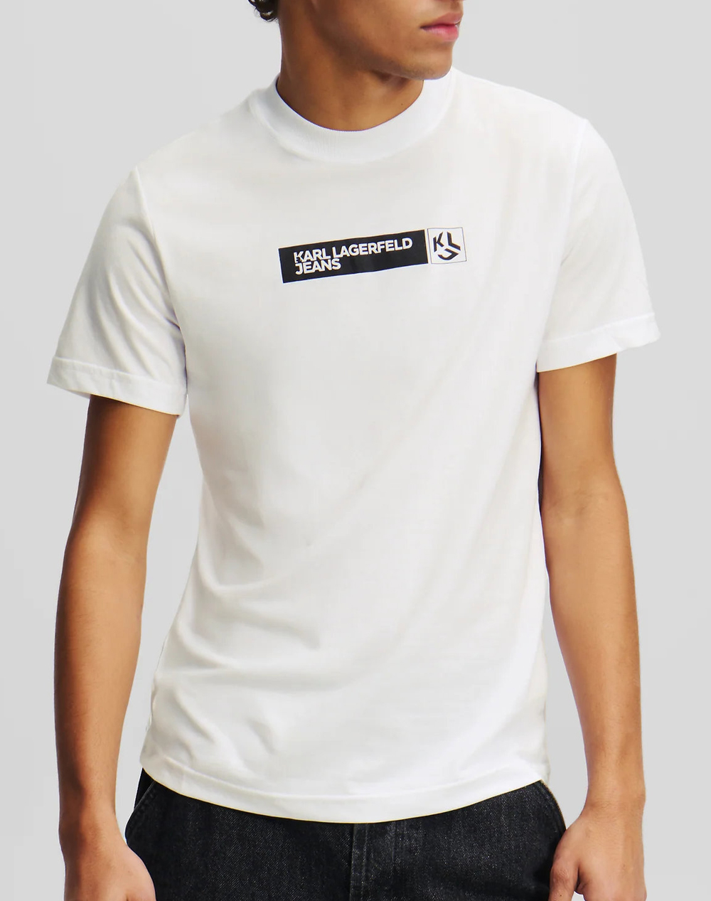Karl Lagerfeld Jeans Klj Slim Graphic Tee Ανδρας Ρουχα Μπλουζες T Shirt White Βαμβακισυνθετικο A1M17112 100
