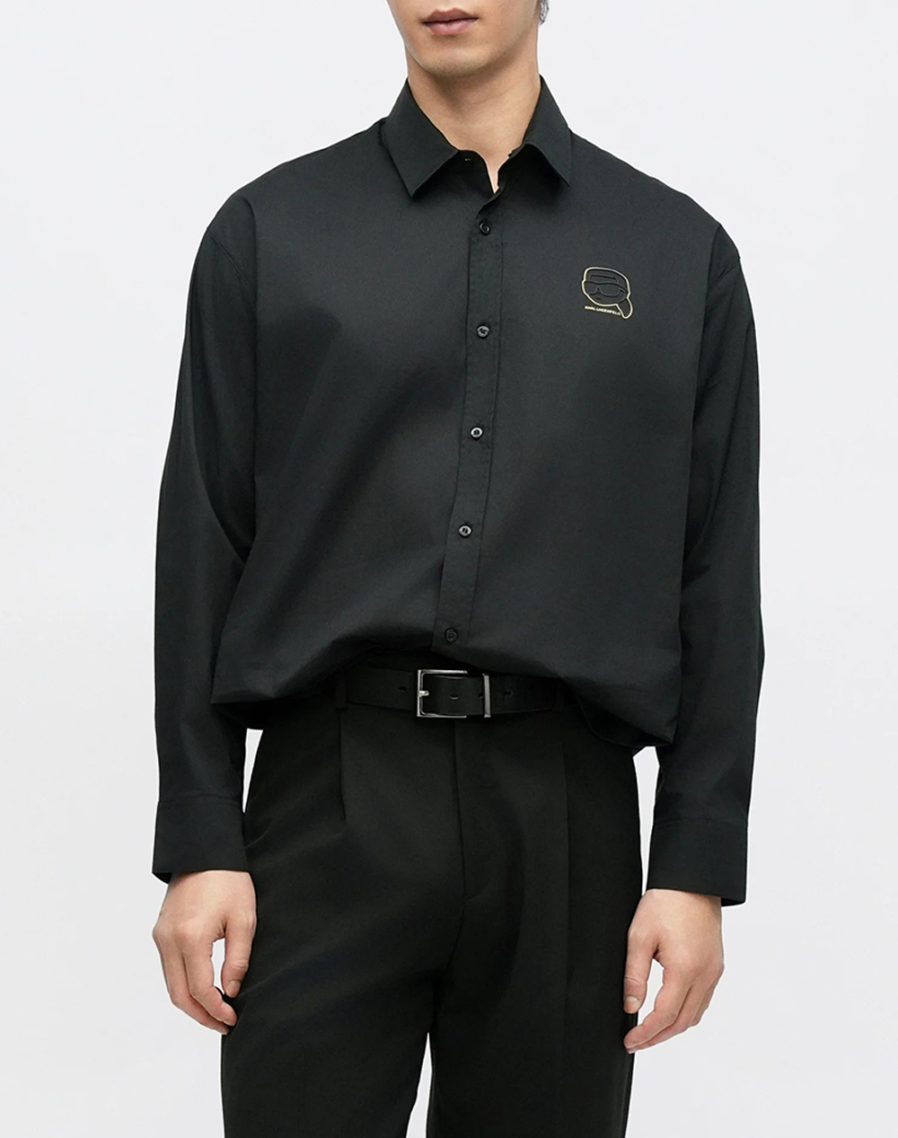 Karl Lagerfeld Shirt Casual Ανδρας Ρουχα Πουκαμισα Black Βαμβακιμε Ελασταν 605916 561600 990