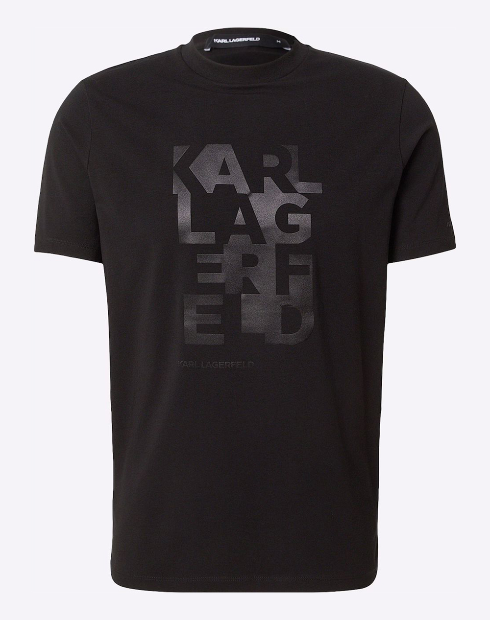 Karl Lagerfeld T Shirt Crewneck Ανδρας Ρουχα Μπλουζες T Shirt Black Βαμβακιμε Ελασταν 755053 561221 990