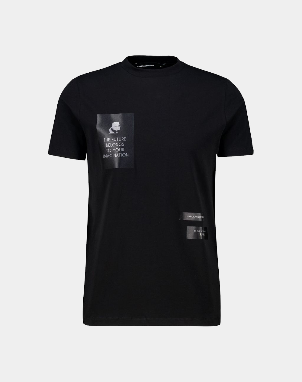 Karl Lagerfeld T Shirt Crewneck Ανδρας Ρουχα Μπλουζες T Shirt Black Βαμβακιμε Ελασταν 755044 561221 990