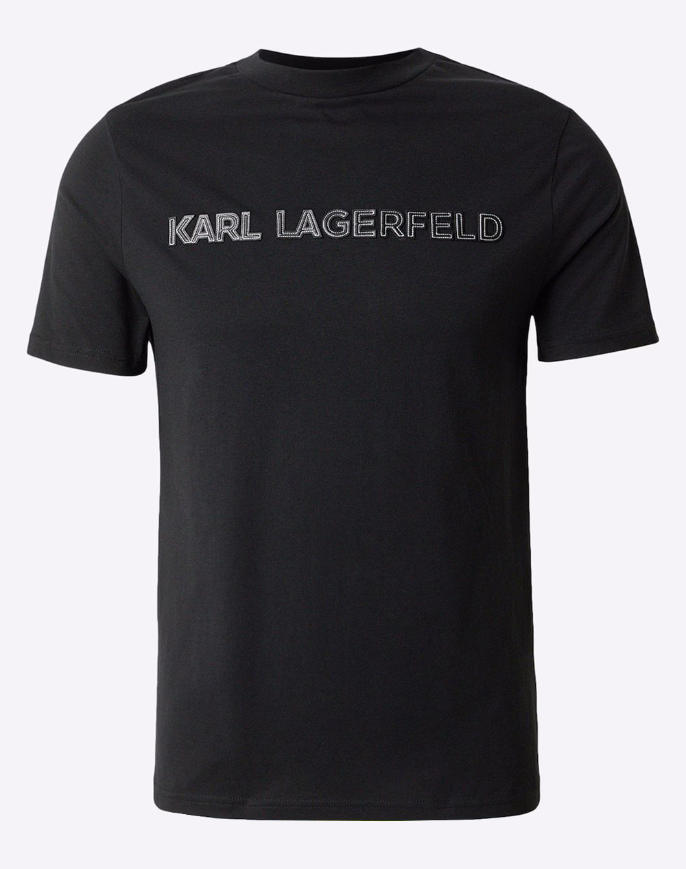 Karl Lagerfeld T Shirt Crewneck Ανδρας Ρουχα Μπλουζες T Shirt Black Βαμβακι 755076 561255 990