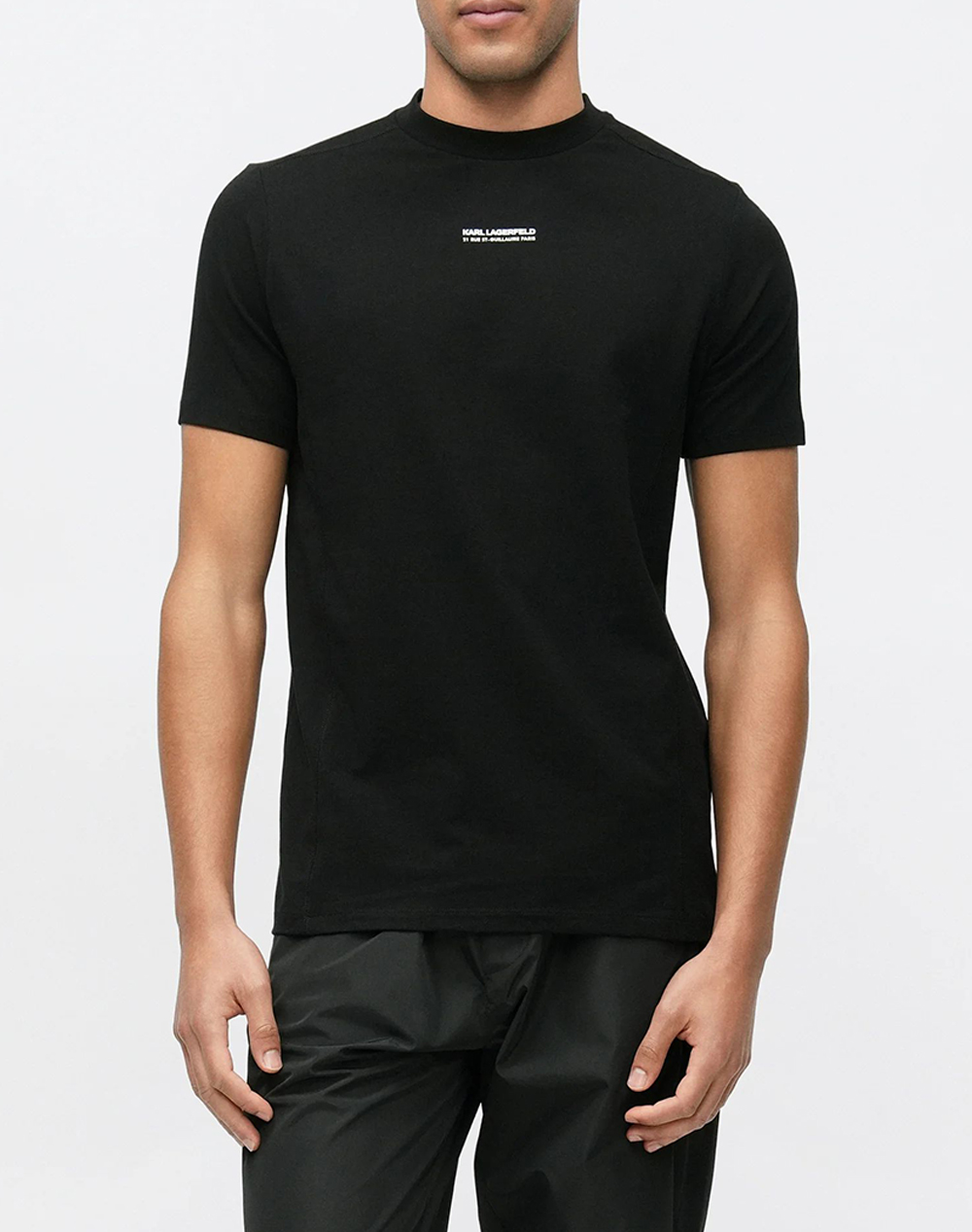Karl Lagerfeld T Shirt Crewneck Ανδρας Ρουχα Μπλουζες T Shirt Black Βαμβακι,Με Ελασταν 755042 561221 990 - Koolfly