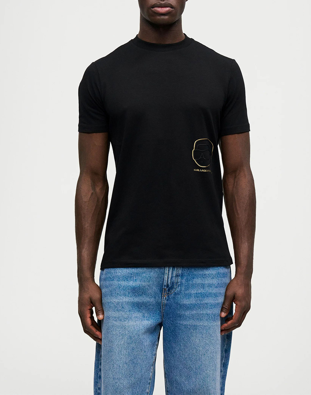 Karl Lagerfeld T Shirt Crewneck Ανδρας Ρουχα Μπλουζες T Shirt Black Βαμβακι,Με Ελασταν 755035 561235 990 - Koolfly
