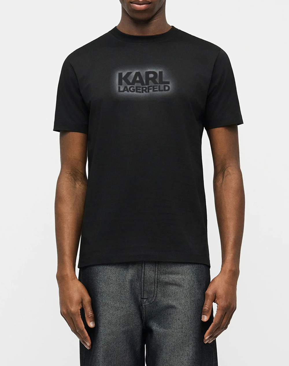 Karl Lagerfeld T Shirt Crewneck Ανδρας Ρουχα Μπλουζες T Shirt Black Βαμβακι 755060 562242 990
