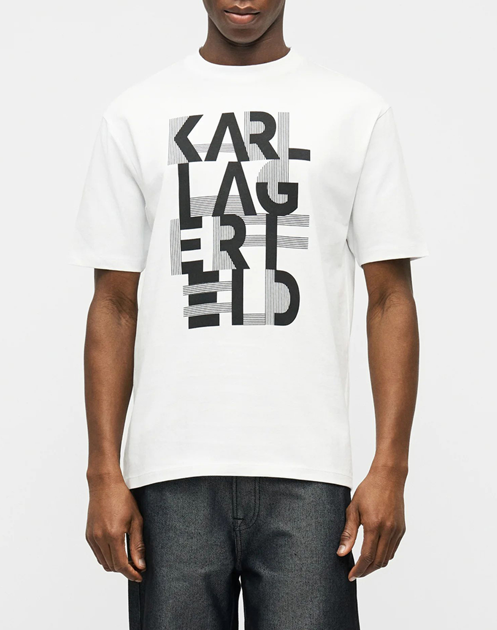 Karl Lagerfeld T Shirt Crewneck Ανδρας Ρουχα Μπλουζες T Shirt White Βαμβακι 755130 562225 10