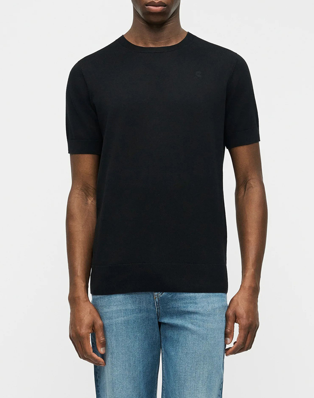 Karl Lagerfeld Knit Crewneck 1/2 Ανδρας Ρουχα Μπλουζες T Shirt Black Βαμβακι 655087 562398 990