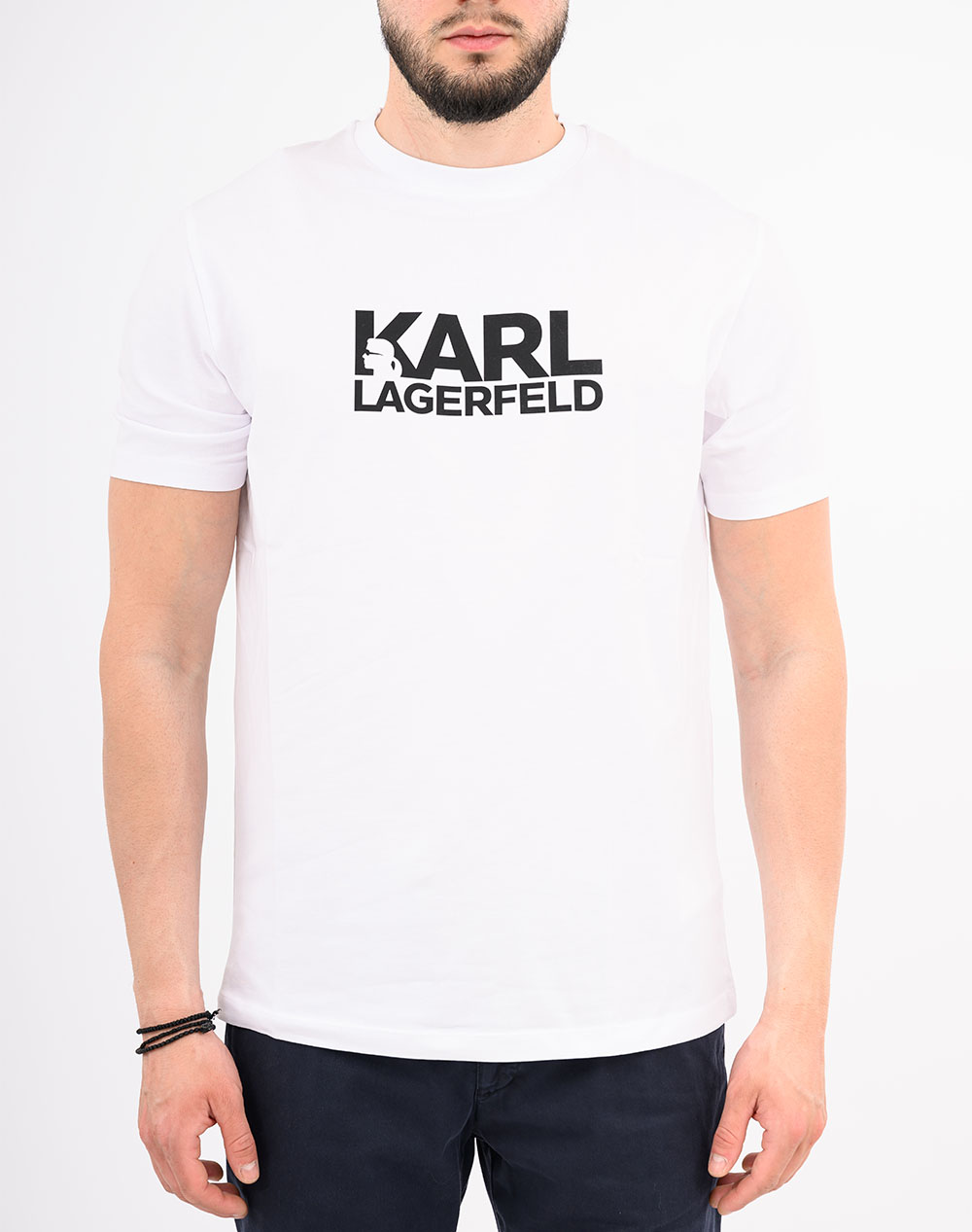 Karl Lagerfeld T Shirt Crewneck Nos Ανδρας Ρουχα Μπλουζες T Shirt White Βαμβακιμε Ελασταν 755780 500235 10