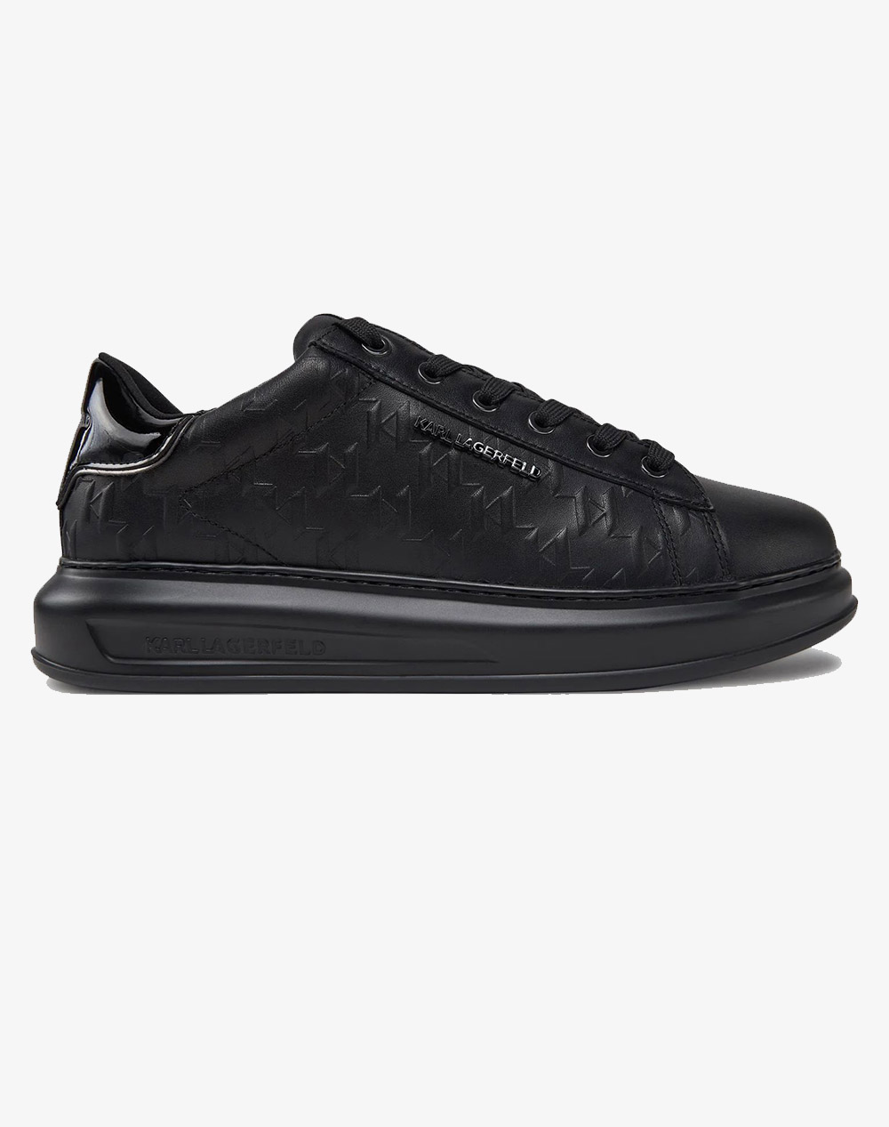 Karl Lagerfeld Kapri Mens Monogram Emboss Lo Ανδρας Παπουτσια Sneakers Black Δερμα Kl52549k 00X - Koolfly