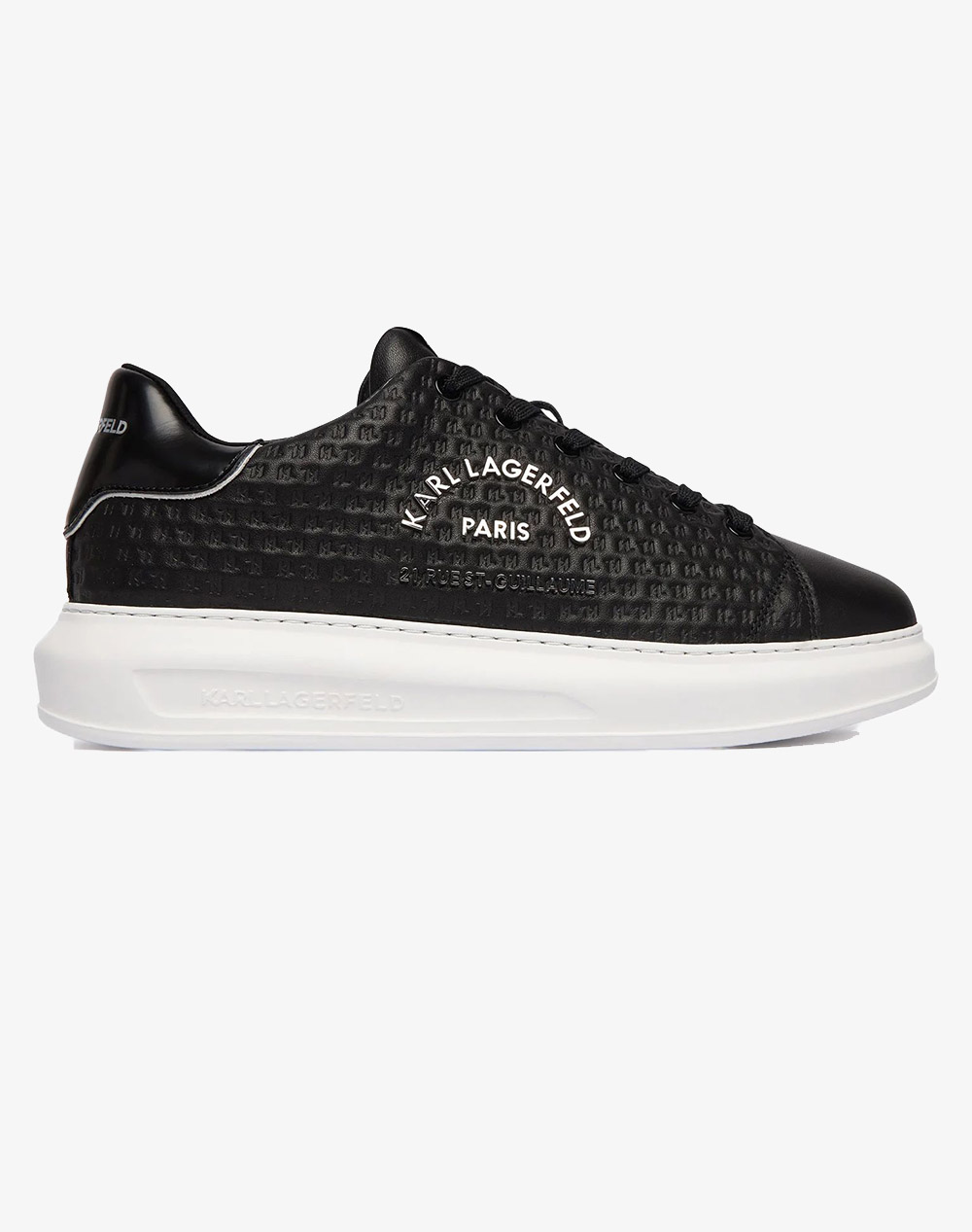 Karl Lagerfeld Kapri Kl Microgram Lo Ανδρας Παπουτσια Sneakers Black Δερμα Kl52536K 000