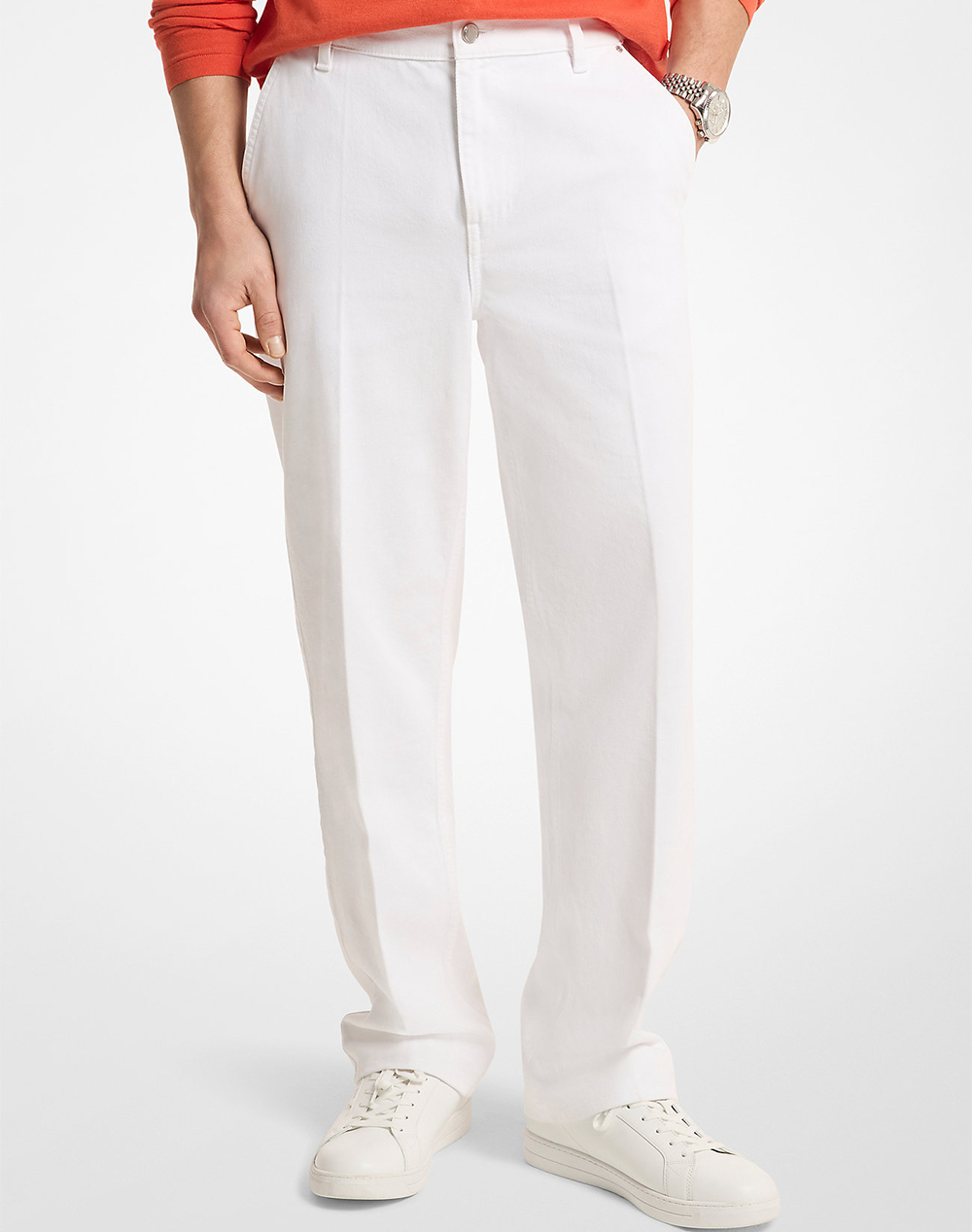 Michael Kors Cs6900Uhpn Παντελονι Denim Michael Kors Mens Ανδρας Ρουχα Παντελονια Jeans White Βαμβακιμε Ελασταν Cs6900Uhpn 100