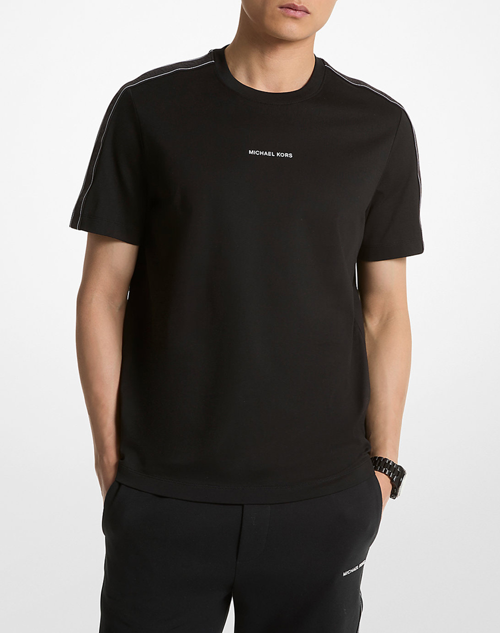 Michael Kors Seasonal Basics 2 Ανδρας Ρουχα Μπλουζες T Shirt Black Βαμβακι Ct4524E1V2 001