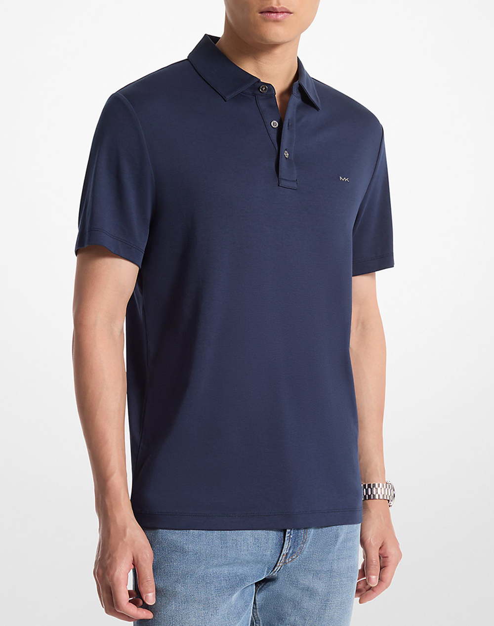 Michael Kors Μπλουζα Πολο Ανδρας Ρουχα Μπλουζες Polo Darkblue Βαμβακι Cb95Fgvc93 401