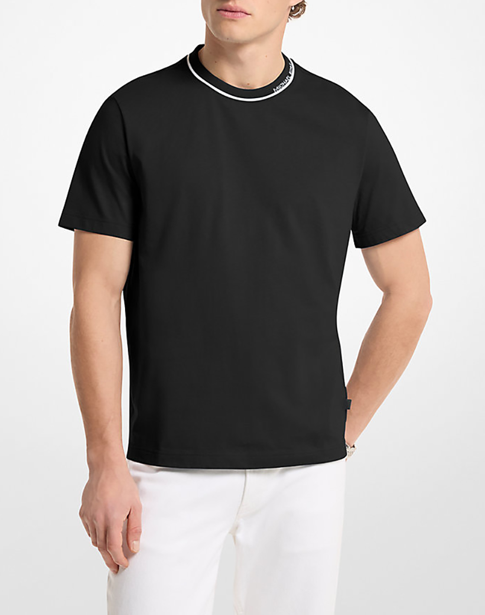 Michael Kors Μπλουζα Ανδρας Ρουχα Μπλουζες T Shirt Black Βαμβακι Cs652Sn19P 001